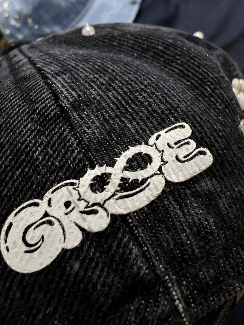 Soft Drip Pearl Denim Cap- Black