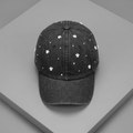 Soft Drip Pearl Denim Cap- Black