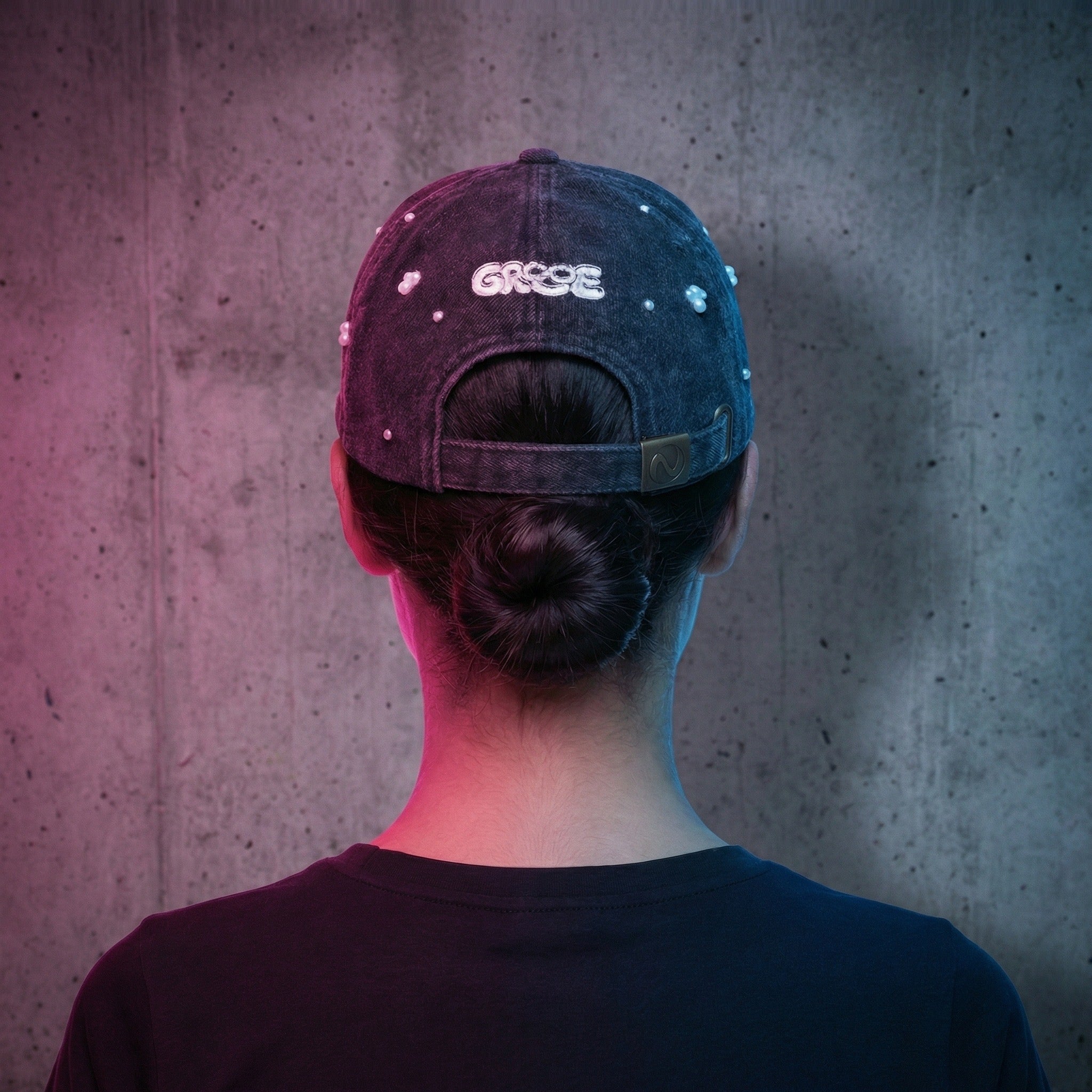 Soft Drip Pearl Denim Cap- Black